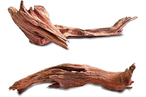 HEMYIS Natural Teak-Wood Driftwood for Aquarium Fish Tank Decor,Assorted Coral Driftwood Branch for Reptile Decor (ZYMWT Driftwood Branch (16 to18 Inch)-Pack of 2)