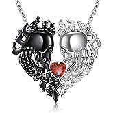 UYBNRK Skull Necklace for Women Men Gothic Necklace for Birthday Party Gifts Skull Jewelry Pendant Necklace Cubic Zirconia Goth Style Jewelry for Halloween