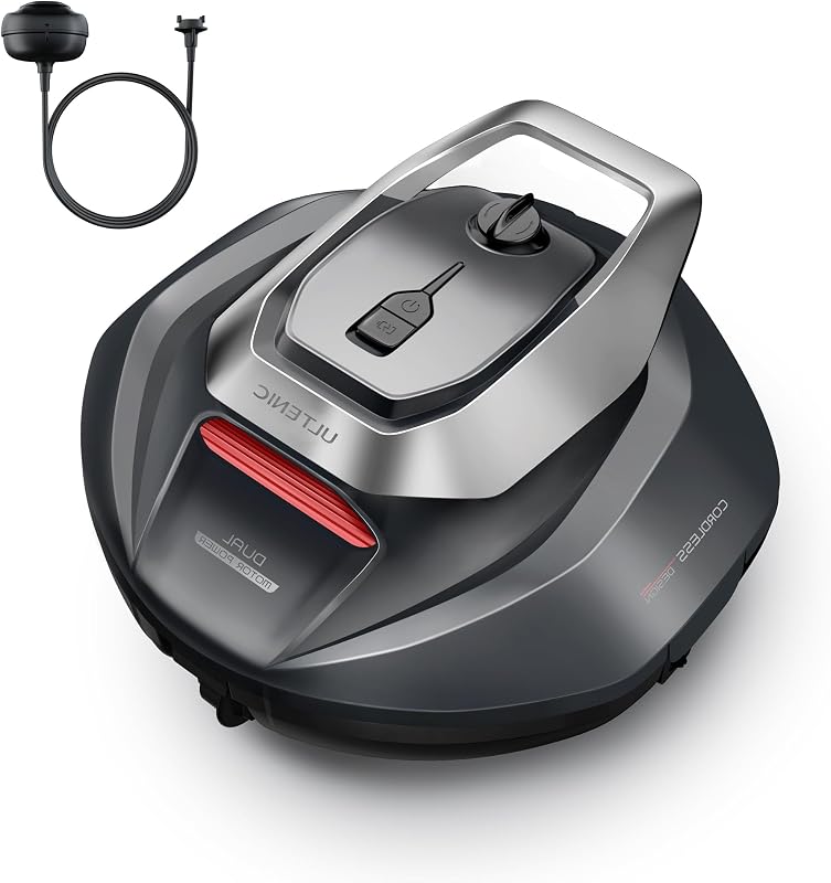 Pooleco 10 Poolroboter, kabellos, Laufzeit 90 Minuten, Kapazität 2,5 l, Doppelmotor, geeignet für oberirdische und eingegrabene Pools bis zu 80 m²