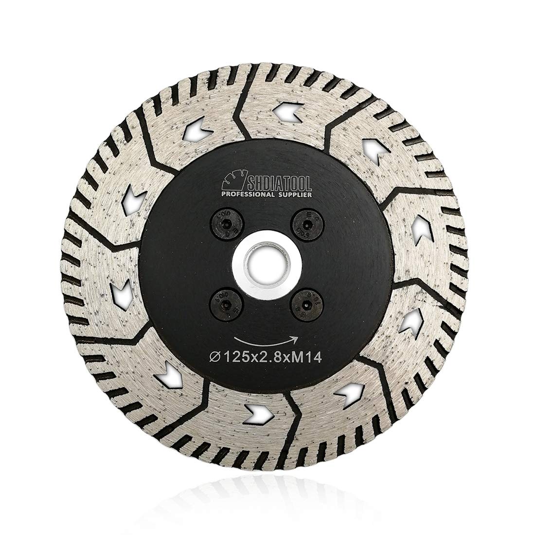 SHDIATOOL Diamond Cutting Grinding Disc 5 Inch / 125mm Dual Blade Saw Blade for Granite Marble Concrete