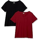 Amazon Essentials Women's Plus Size Short-Sleeve V-Neck T-Shirt