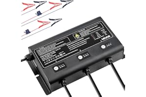 VEVOR Marine Battery Charger, 3-Bank, 5A 12V Onboard Boat Charger, IP68 Waterproof Smart On-Board Battery Charger, for Lithiu