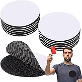 12 Pairs 3 Inch Referee Patch Hook and Loop Dots, Reusable Round Double Sided Adhesive Fasteners, Self Sticky Circle Tape for DIY Wall Decor Tool Hanging, Sticking Car Rug Uniforms Badge