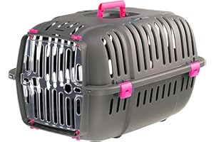 Ferplast Jet Pet Carrier: Value Dog Carrier Suitable for Toy Dog Breeds & Small Cats, Assembled Dimensions: 12.6L x 18.5W x 11.42H inches, Fuchsia