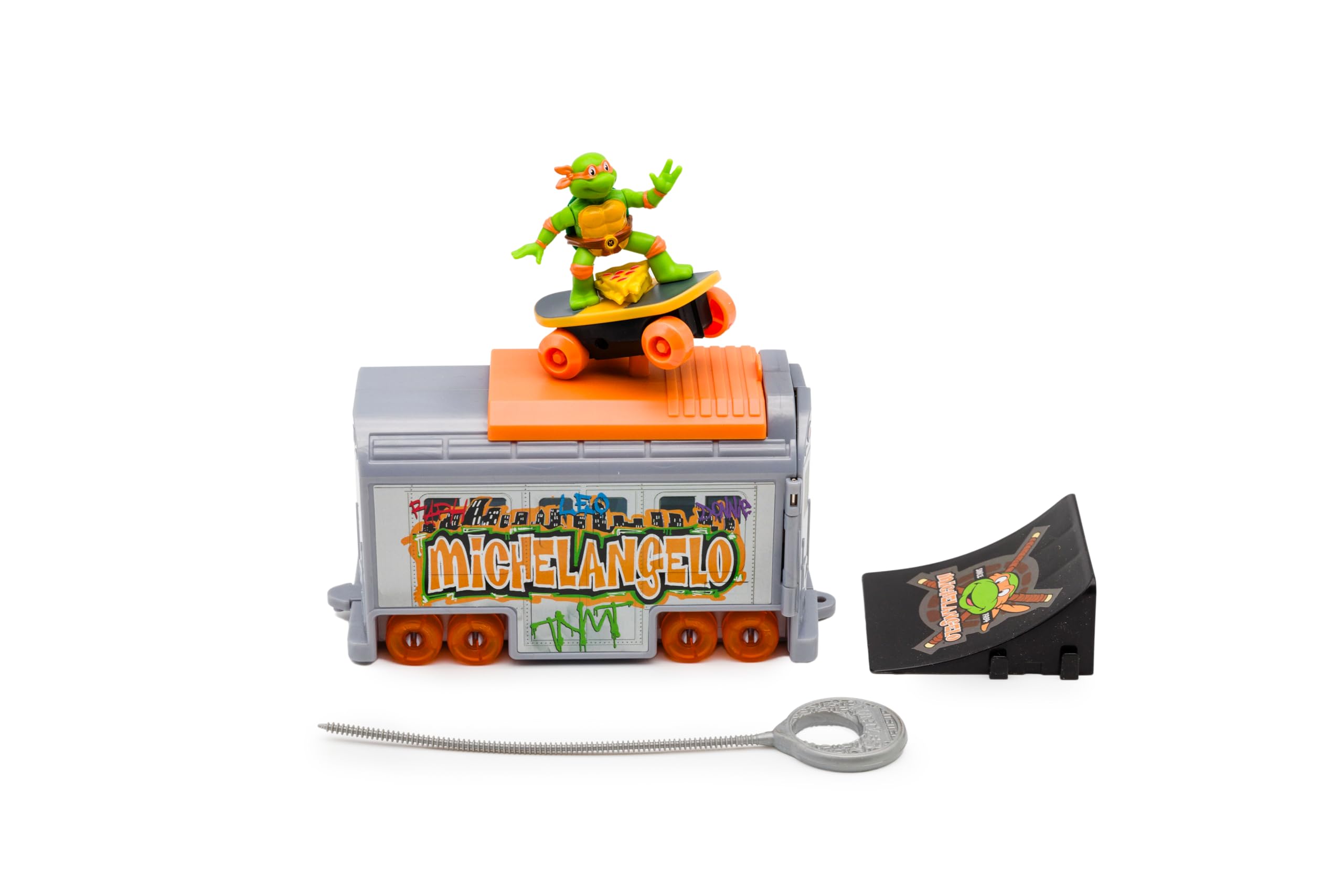 Teenage Mutant Ninja Turtles 5" Switch Kick Subway Launcher Michelangelo Ages 3+ Shredding Action Figure