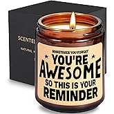 JOLIMENT Scented Candle Gifts for Women - Inspirational, Cheer Up Gift for Her, Him - Gag Gifts for Friend, Coworker, Congratulations, Graduation, Passed Exam, New Job Present, Mom Mothers Day Gift