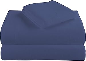 Cotton Turkish Flannel Sheets by Morgan Home - 100% Brushed Cotton for Supreme Comfort - Deep Pockets - Warm and Cozy, Great for All Seasons (Blue, Queen)