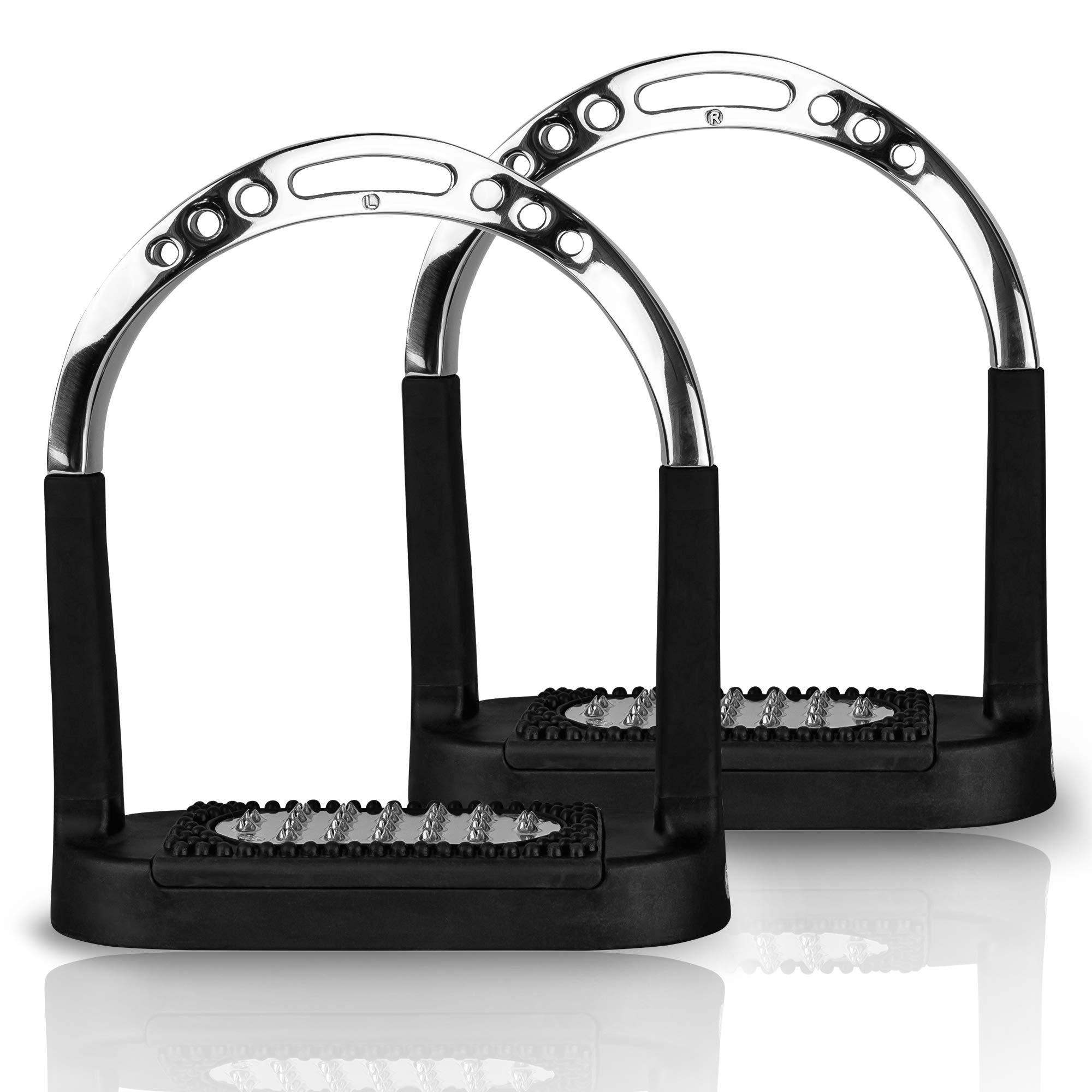 Sprenger Flexcite Metal Tread Stirrup Irons 4 3/4 inch Stainless Steel