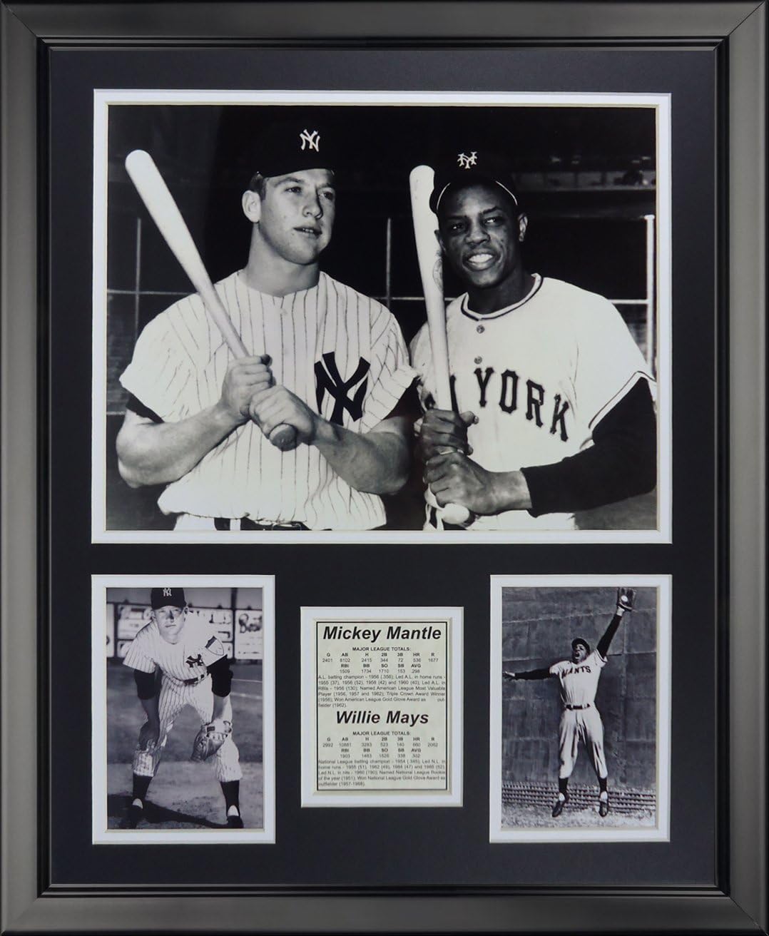 Photographs - Legends Never Die Mickey Mantle & Willie Mays Framed Photo Collage, 16
