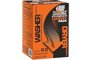 Dead Down Wind BLACK Premium Unscented Laundry Detergent Sheet/Dryer Sheet Combo for Washing up to 60 Loads