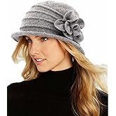 Womens 1920s Vintage Upturn Brim Wool Blend Cloche Church Hat Winter Felt Bucket Bowler Hat Crushable Foldable