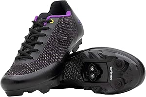 Tommaso Women's SPD Cycling Shoes – for Mountain Biking and Outdoor Walkable Comfort – Compatible with SPD Cleats – Pre-Installed Cleats Included