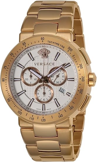 Amazon ヴェルサーチ 腕時計 Mystiquesport ホワイト文字盤 Vfg 並行輸入品 ゴールド メンズ腕時計 腕時計 通販