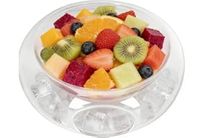 Glass Chiller Server Iced Dip- On- Ice Serving Bowl Caviar Serving Bowl Glass Cuisine Cold Dip Bowl- Chilled Serving Dish wit