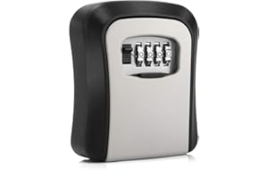 CROING Key Lock Box, Combination Lockbox Wall-Mounted Key Storage Box for House Keys, Resettable Code Safe Security Lock Box 