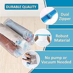 24 Travel Compression Bags, Roll Up Travel Space