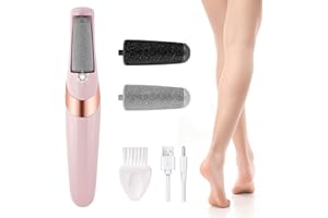 IRILEKI Rechargeable Electric Callus Remover for Feet, 2 Gears Foot Callus Remover with 2 Replaceable Rollers, Low-Noise Port