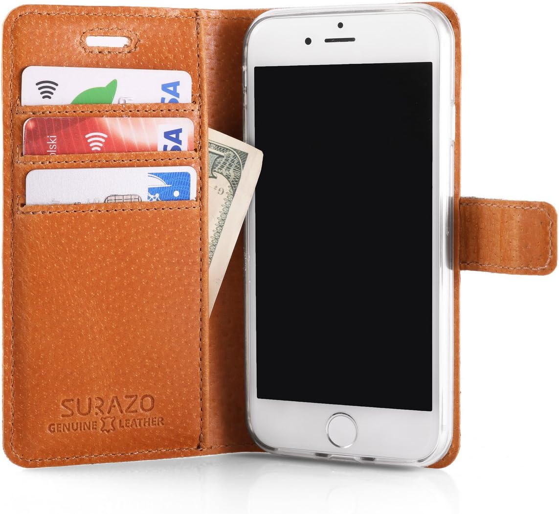 SURAZO Leather Wallet Mobile Phone Case Compatible with Sony Xperia Z5, Flip & Fold Smartphone Case with Stand, RFID Blocker - Image 5