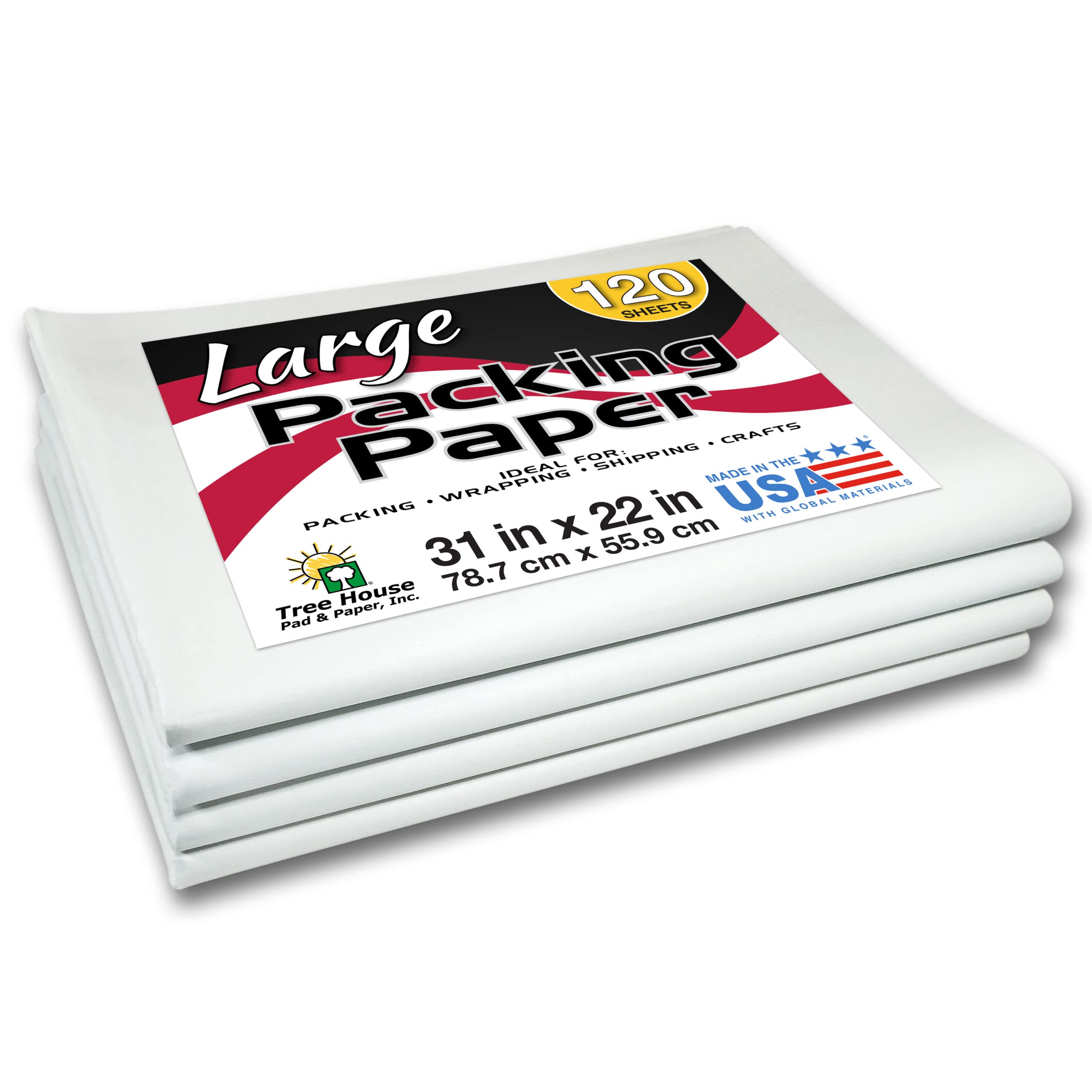Photo 1 of Packing Paper Sheets for Moving - 120 Large Sheets of Newsprint Paper - Must Have in Your Moving Supplies - 31" x 22" - Made in USA