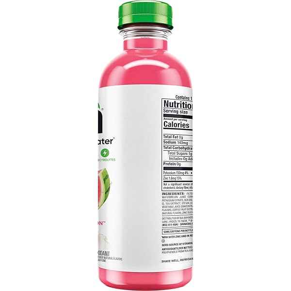 BAI ANTIOXIDANT INFUSED WATER BEVERAGE, KULA WATERMELON, WITH VITAMIN C AND NO ARTIFICIAL SWEETENERS, 18 FLUID OUNCE BOTTLE, 12 PACK