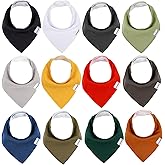 Baby Bandana Drool Bibs for Boys Girls,Super Absorbent Triangle Baby Bibs for Drooling and Teething,100% Cotton Soft for Infant,Newborn 12Pack