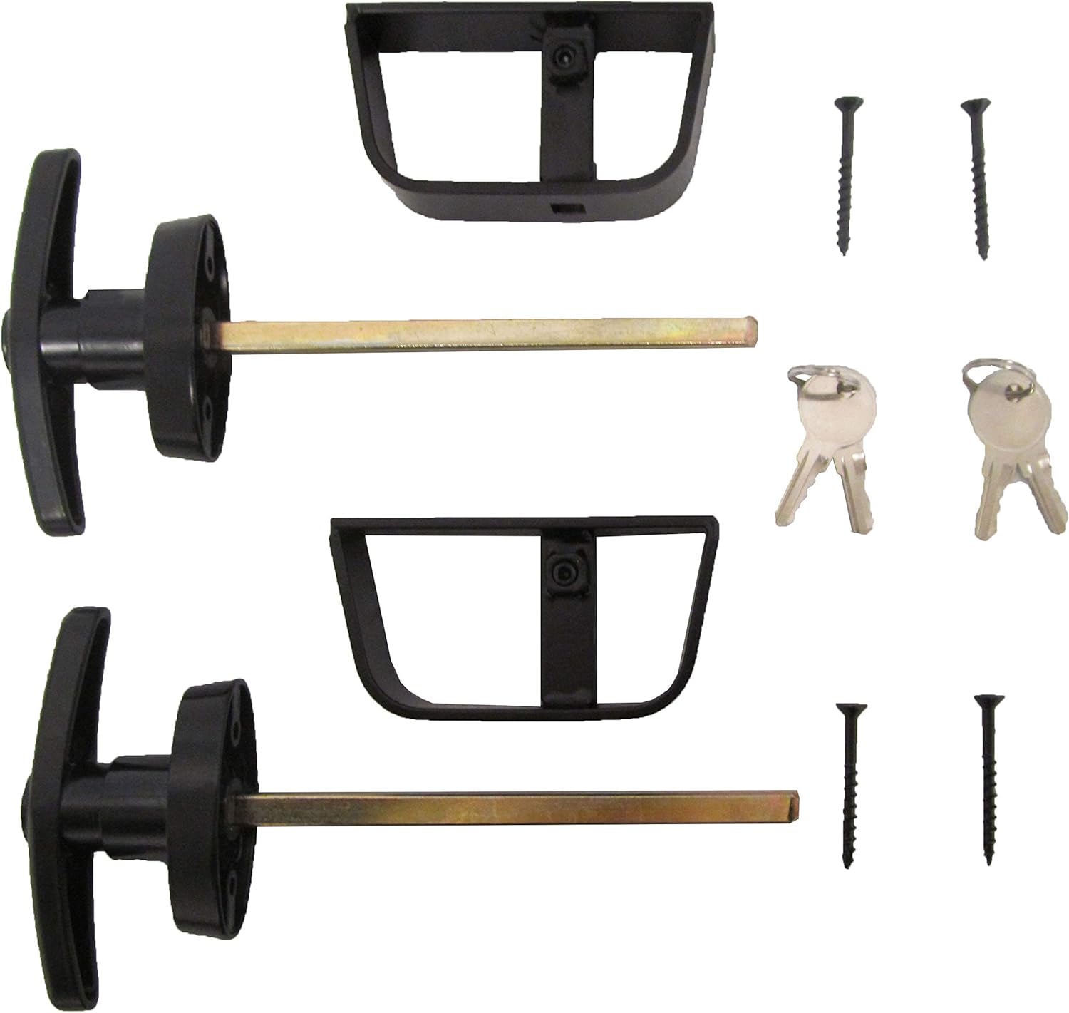 Shed Door THandle Lock Set 51/2" Black (1 Pair