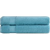 Ozdilek 2-Piece Bath Towels, 30x60 550GSM– 30x60 Inches, 100% Turkish Cotton, Luxury Quick Dry, Extra Large, Fade-Resistant, Eco-Friendly, Spa Towel, Cotton Towel (Milky Blue)