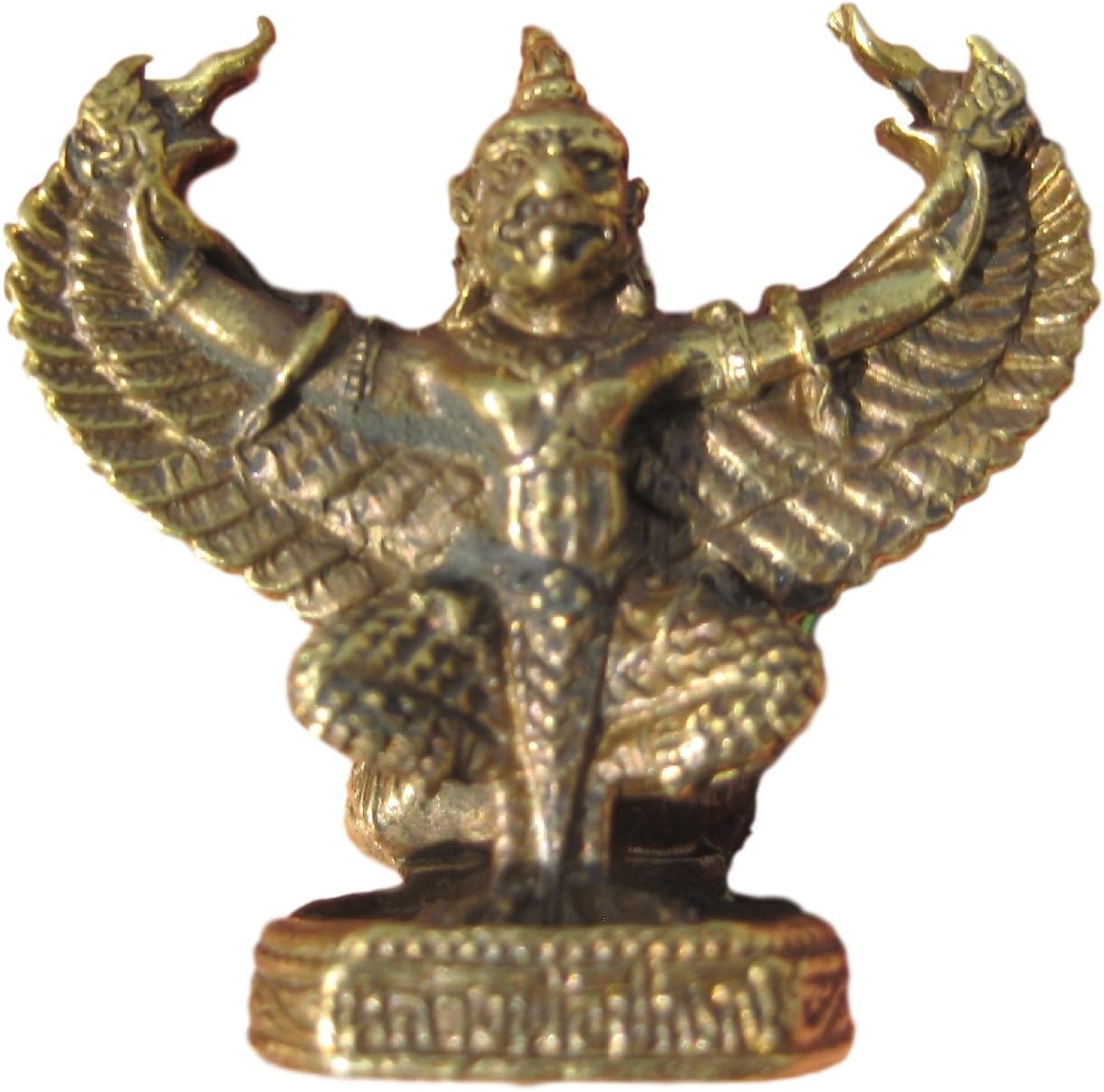 Garuda Bird Deity God Figure Small Statue Snake Bite Amulet Talisman Thailand A25