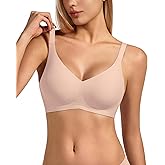 VQJ Women's Jelly Push Up Wireless Full Coverage Bra, No Underwire Comfort Support Seamless T-Shirt Everyday Bras