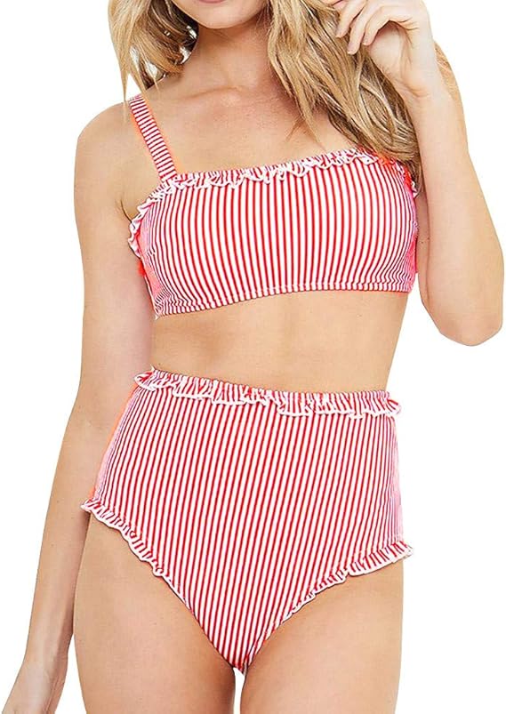 tube top high waisted bathing suit
