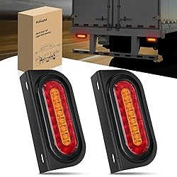 Nilight 6 Inch Oval Trailer Tail Light 2 PCS Red