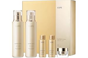 IOPE Super Vital Skin Care Set - Luxury Korean Skincare Gift Set for Anti Aging, Including Face Toner, Lotion and Moisturizer for Wrinkle Care - Facial Care Kit for All Skin, for Hydration & Lifting