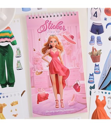 Darice Diva Dress-Up Sticker Book - 316 Stickers, 9.5x6 Inch Pad, Clothes & Accessories For Kids - View #3