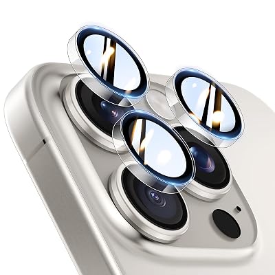 TOCOL for iPhone 16 Pro Max Camera Lens Protector/iPhone 16 Pro Camera Lens Protector Tempered Glass HD Individual Scratch Resistant Cover Accessories Case Friendly 2 Pack（Clear）