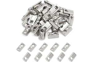 Qjaiune 30Pcs M8 Spring T Nut 4040 Aluminum Extrusion T Nuts, Roll-in T Spring Nuts, M8 Half Round T Nut Tee Slot Nuts for 3D Printer, CNC Router, 4040 Series Aluminum Extrusion Profile with Slot 8mm