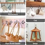 KINGLAKE Screw in Hooks 12 Pcs Q Hanger Hooks for Outdoors Black view 6