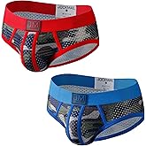 JOCKMAIL Men's Underwear Briefs Men's Sexy Briefs Breathable Comfortable Mesh Underwear Men's Low Rise Briefs