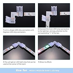 48 Pieces 3 Pin 10 mm LED Strip Connector Kit