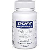 Pure Encapsulations Melatonin 0.5 mg - Natural Sleep Helper for Bedtime - Regulates Sleep-Wake Cycle - 0.5 mg Melatonin - Vegan & Non-GMO - 180 Capsules