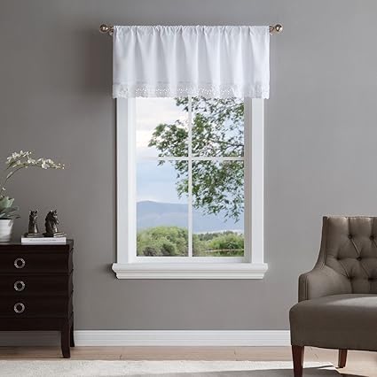 Luxury Microfiber Eyelet Valance Window Valance Perfect Curtain Valances For Bedroom Kitchen Or Living Rooms