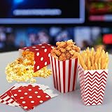 Popcorn Favor Boxes 24Pcs Striped Paper Retro 11.5cm Pink Party Treats view 4