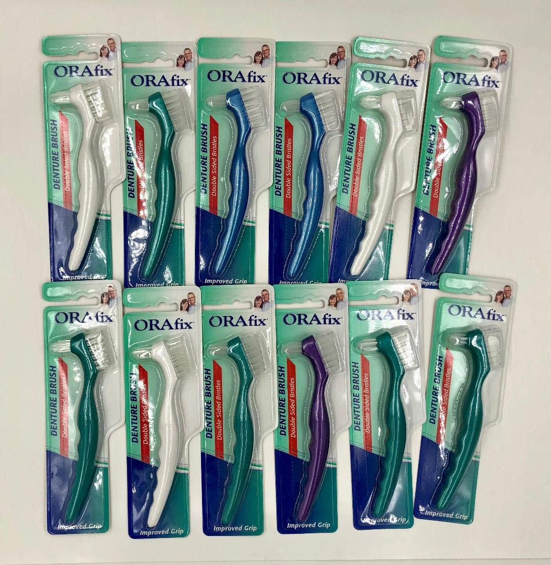 Set of 12 Orafix Double Sided Denture Brush : Beauty