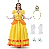 Spooktacular Creations Halloween Princess Dress Costume for Women, Yellow Fancy Dress Fairy Ball Gown for Cosplay Parties