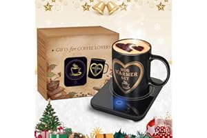 DICROSS Coffee Mug Warmer for Desk with Auto Shut Off, Coffee Cup Warmer Set with Mug for Desk Office Home-Xmas Coffee Gifts