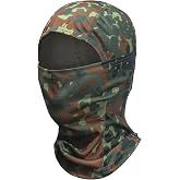 Camo Balaclava Face Mask, Flecktarn Camouflage Windproof Protection Hood Gear for Airsoft Tactical Shooting Game Cycling Hunting Skiing Fishing Military Training Motorcycle Outdoor Sport, UV Protector