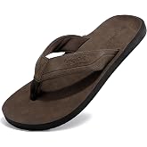 AX BOXING Mens Flip Flops Leather Thong Sandals Casual Comfort Slides Slippers