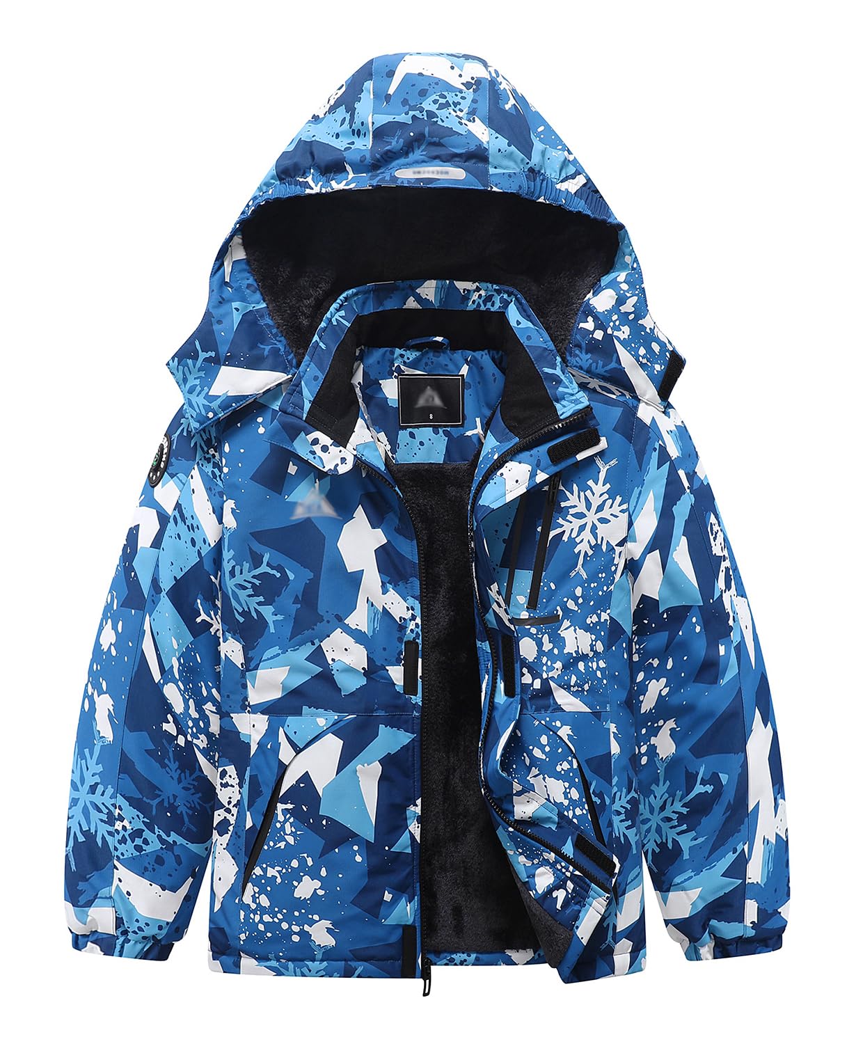 IDTALHZY Kid's Ski Jacket Waterproof Winter Coat Boy's and Girl's Fleece Snowboarding Jackets with Detachable Hood Image