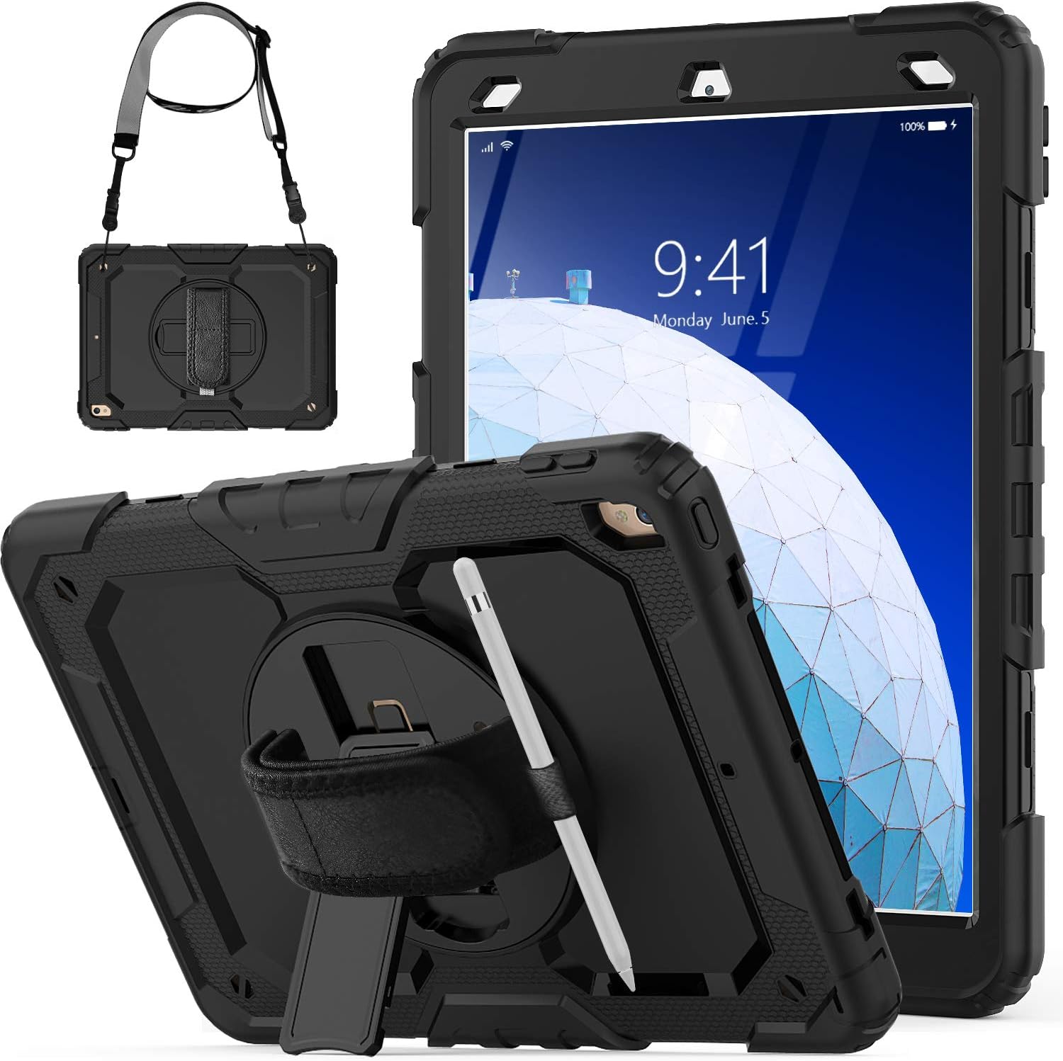 SEYMCY Case for iPad Air 3rd Generation 2019/ iPad Pro 10.5 inch Case 2017, Full-body Shockproof with Screen Protector