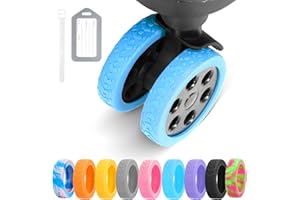 DIGIGRE Luggage Wheel Covers, 8 PCS Silicone Wheel Protector Covers for 2-2.6 inches 8-Spinner Wheels, Wear-Resistant, Anti-Noise Wheel Covers for Luggage, Suitcases or Office Chair Caster Wheels (Blue)