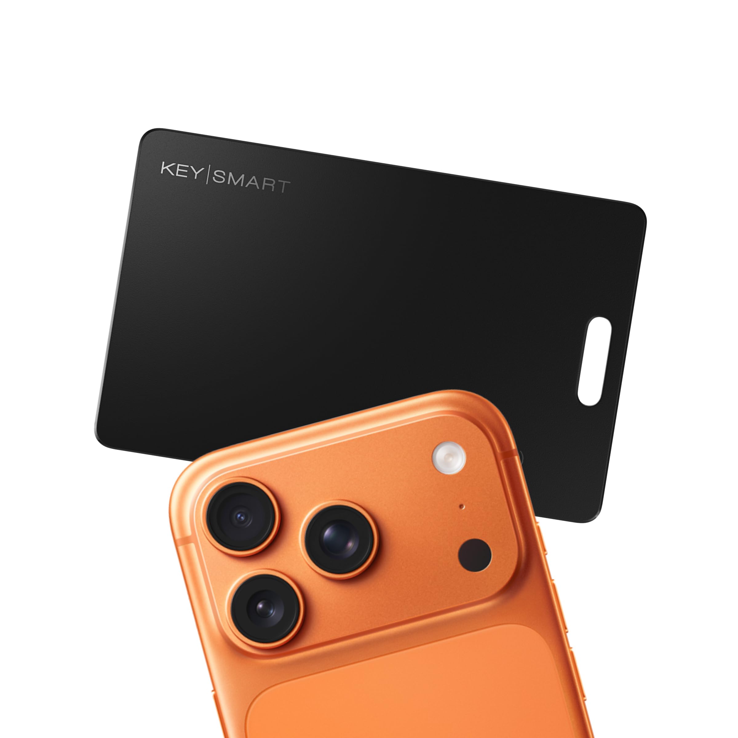 KeySmart SmartCard Wallet Tracker Card, Compatible with Apple Find My App, Rechargeable Thin GPS Item Finder for Luggage Tag, GPS Tracker Devices, Bluetooth Tracking with Key Chain Hole Black 1 Pack